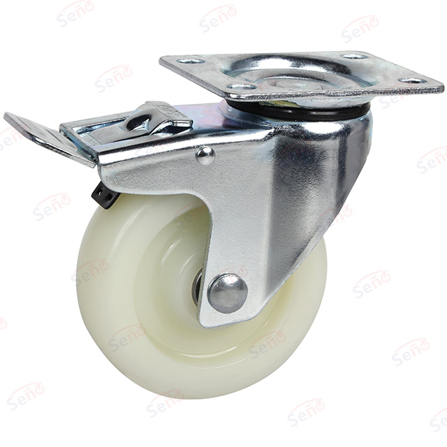 Medium Duty Double Bearings PP with Brake Tools Box Caster Wheel