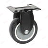 Medium duty signle bearings Black PU Fix material handling caster wheel