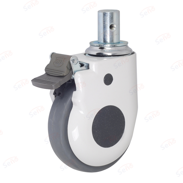 5 Inch TPR Lockabe Medical Single Wheel Swivel Caster for Patient Bed