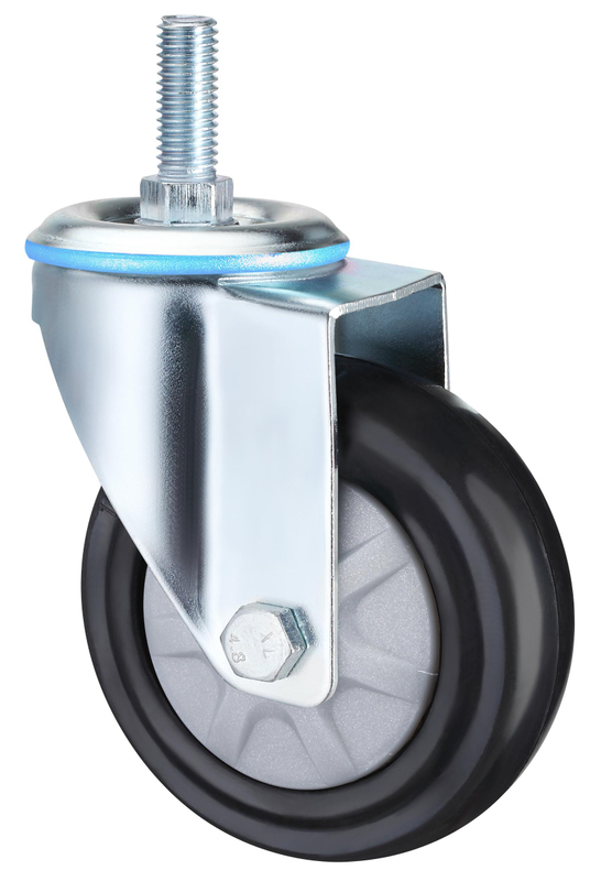 Waterproof Medium Swivel Signle Bearings Elastic Ruber Wheel Hand Trolley Caster 