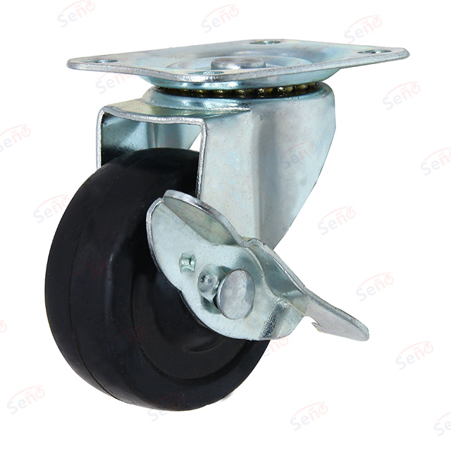 201 series light duty competitive hard rubber with brake caster wheel