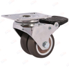 201 series light duty single bearing twins TPR with brake caster wheel 