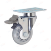 3" PU Lockabe Medical Single Wheel Swivel Caster for Patient Monitor