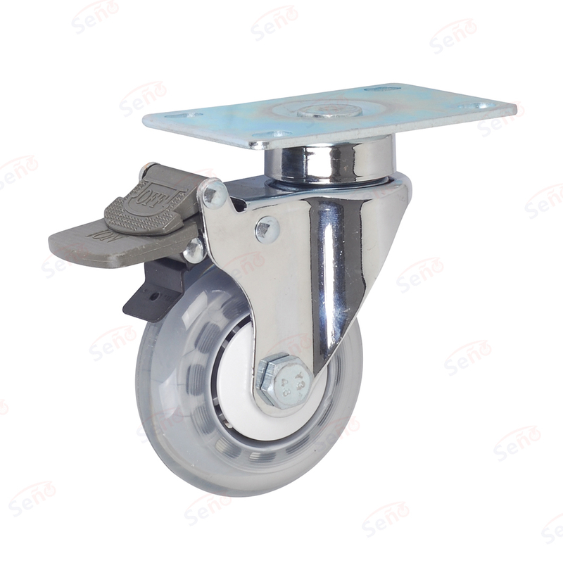 3" PU Lockabe Medical Single Wheel Swivel Caster for Patient Monitor