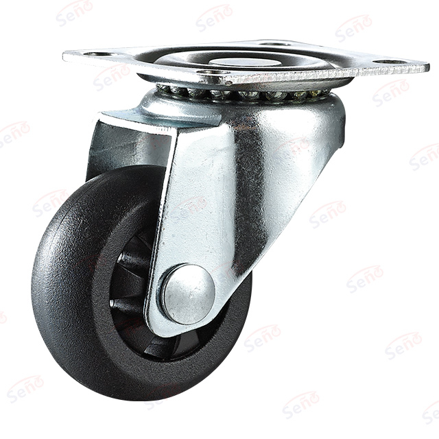 Black Polyurethane furniture caster without Brake