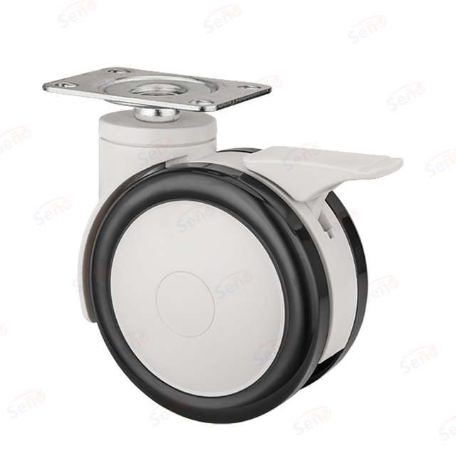 4 Inch PU Lockable Medical Swivel Caster for Hospital Equipment