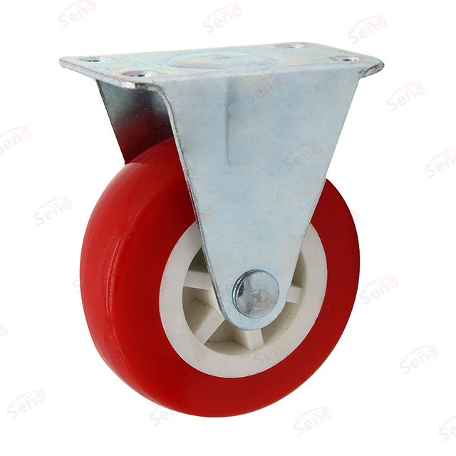 201 series light duty competitive Red PVC Fix caster wheel