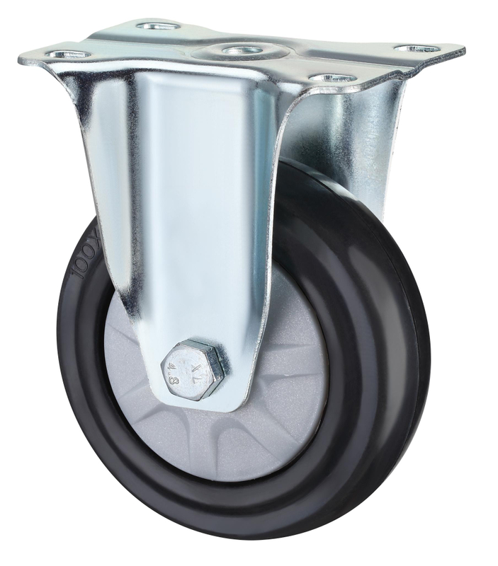 Waterproof Medium Swivel Signle Bearings Elastic Ruber Wheel Hand Trolley Caster 