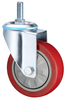 Waterproof Medium Plate Rotating Signle Bearings Red PVC with Brake Hand Trolley Caster 