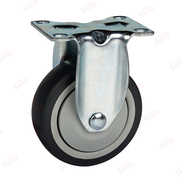 Medium Duty Signle Bearings Grey TPR Fix Zhongshan Caster Wheel