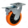 601 Heavy duty double bearings Orange PU Swivel caster wheel