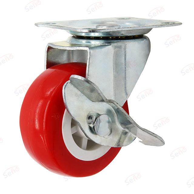 201 series light duty competitive Red PVC with brake caster wheel