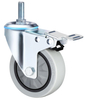 Waterproof Medium Swivel Signle Bearings Red PP with Brake Hand Trolley Caster 