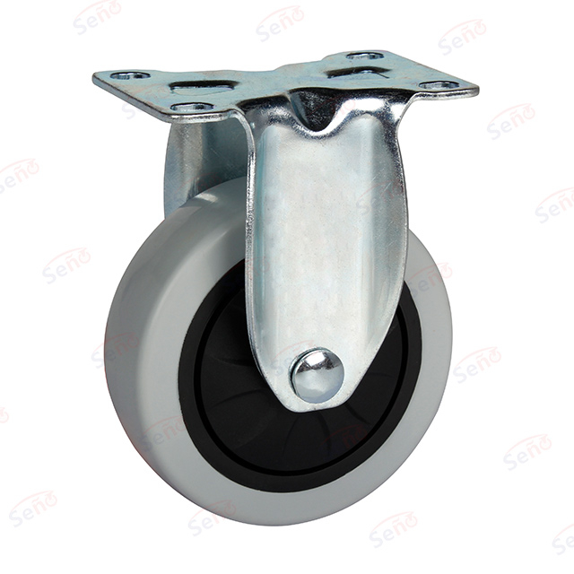 Medium duty signle bearings Grey PP Fix equipment caster wheel