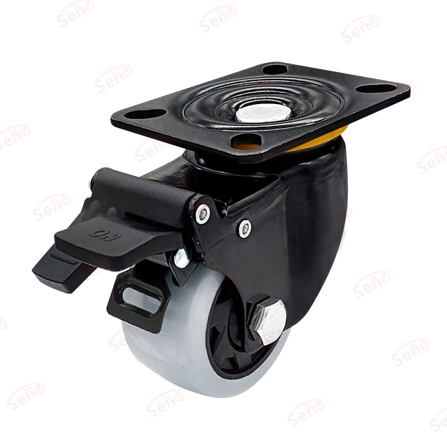 Midlle heavy duty PP plate with brake caster wheel