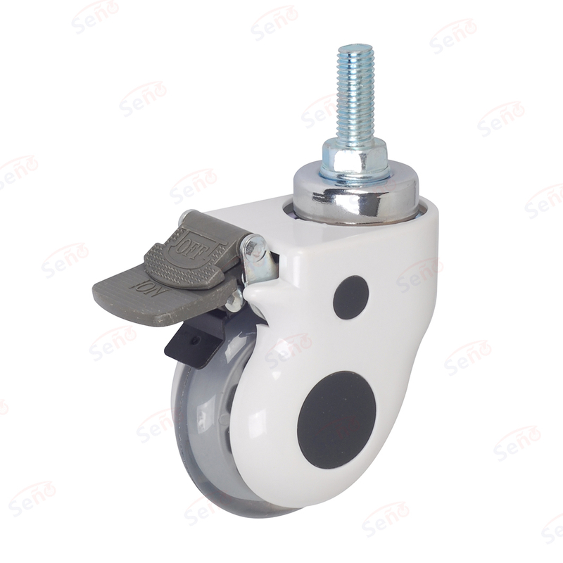 3" PU Lockabe Medical Single Wheel Swivel Caster with Cover for ECG Monitor