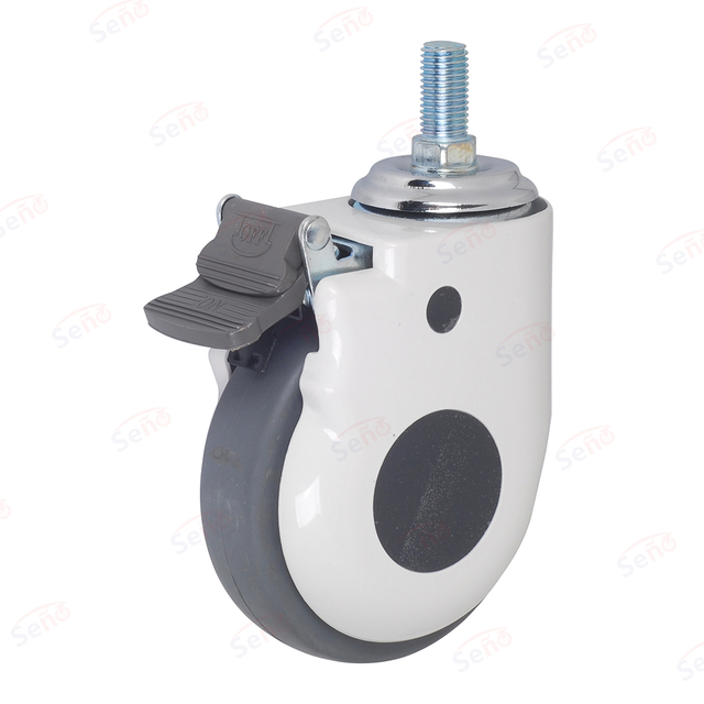 5 Inch TPR Lockabe Medical Single Wheel Swivel Caster for ICU Bed