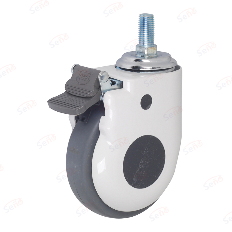 4 Inch TPR Lockabe Medical Single Wheel Swivel Caster for ICU Bed