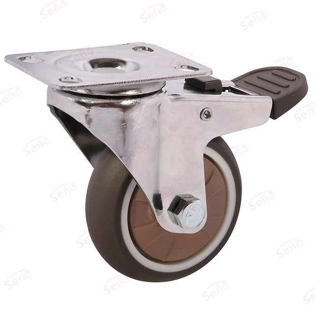 Brake Type Swivel Type TPR Single shopping basket caster