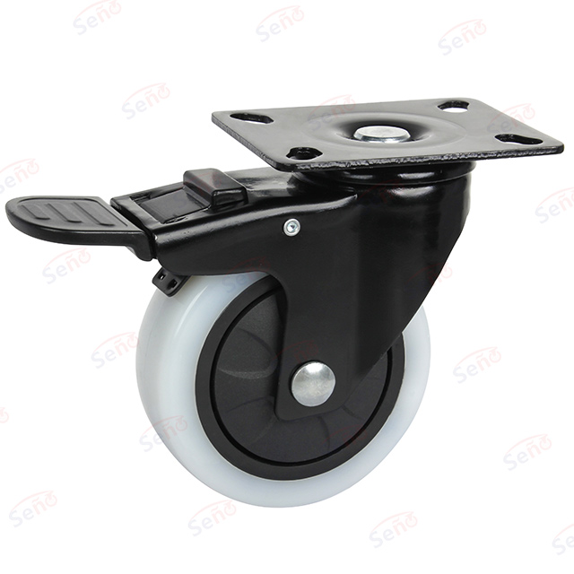 Medium Duty Signle Bearings Nylon Fix Material Handling Caster Wheel