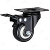 201 series light duty double bearings with Black PU with brake caster wheel