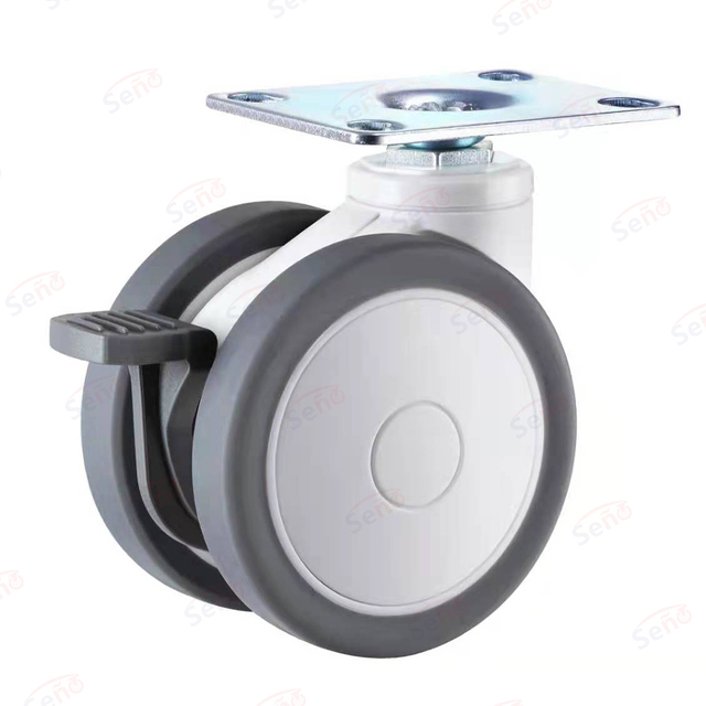 4 Inch TPR Lockable Medical Twin Caster for Oxygen Concentrator