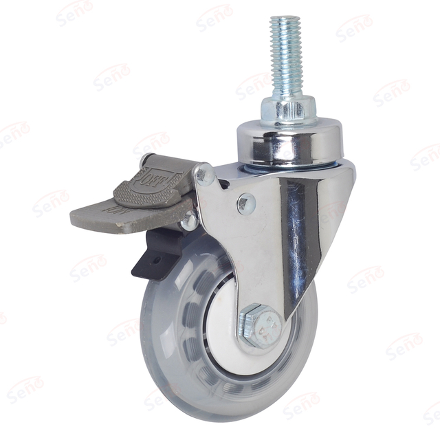 3" PU Lockabe Medical Single Wheel Swivel Caster for ECG Monitor